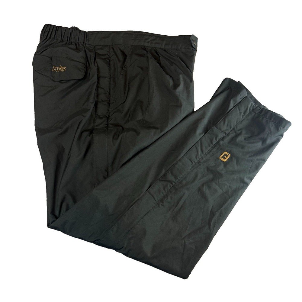 FootJoy Pants Mens XL Black DryJoys Waterproof Rain Golf Pull On Lined Golfing